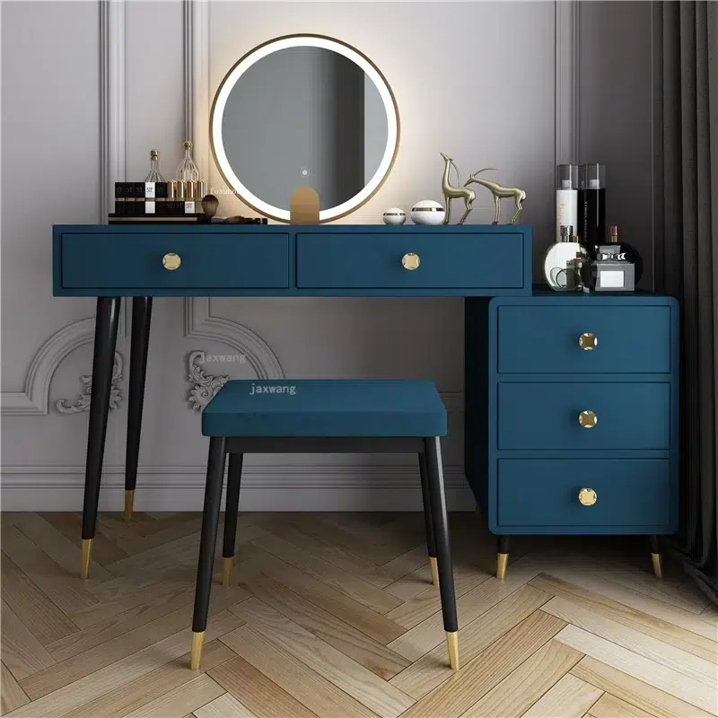 Compact Deep Blue Dressing Table Set Jones Dressing Tables