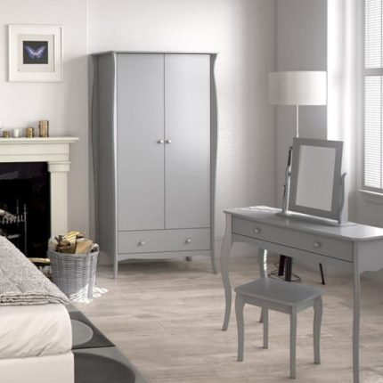 Grey 2 Drawer Wooden Dressing Table 4