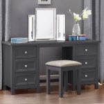 Sleek Anthracite Wooden Dressing Table with 6 Drawers3