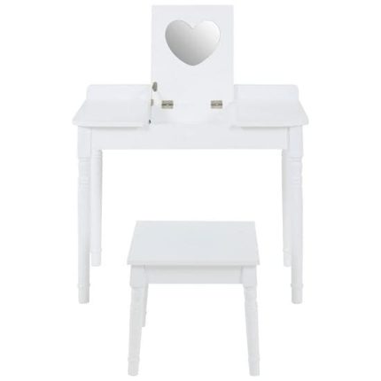 White Childrens Dressing Table and Chair Set