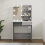 Wooden Grey Sonoma Oak Effect With LED Light Dressing Table