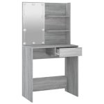 Wooden Grey Sonoma Oak Effect With LED Light Dressing Table 4