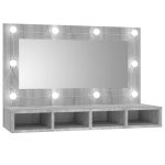 Wooden Grey Sonoma Oak Effect With LED Lights Dressing Table 2