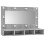 Wooden Grey Sonoma Oak Effect With LED Lights Dressing Table 3