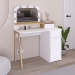 Elegant Oak Effect Dressing Table in White