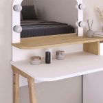 Elegant Oak Effect Dressing Table in White 3