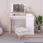 Elegant Oak Effect Dressing Table in White 4