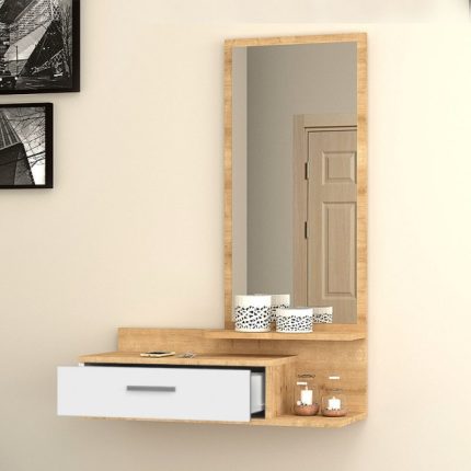 Modern Sonoma White Dressing Table With Mirror 2 1